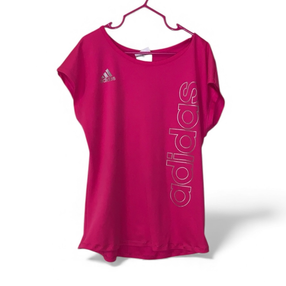 Adidas Kids Bright Pink Short Sleeve Tee Size Girls 10/12